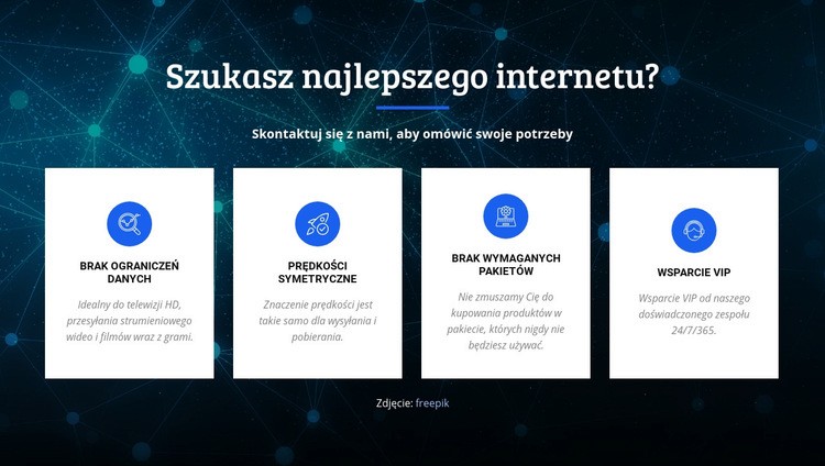 Najlepszy dostawca internetu Makieta strony internetowej