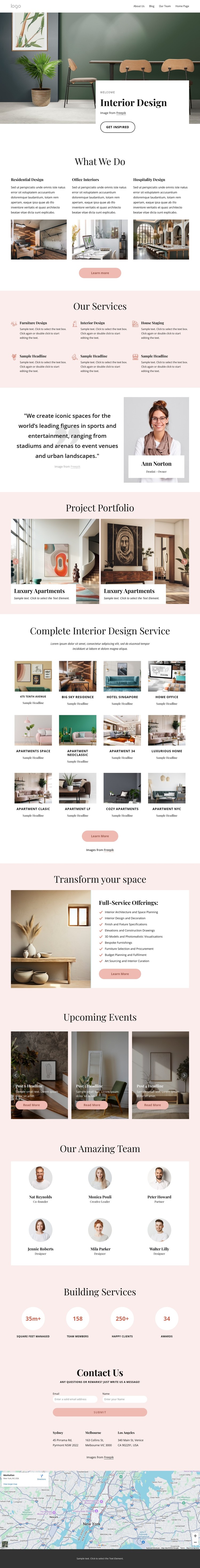 Residential & commercial interior design CSS Template