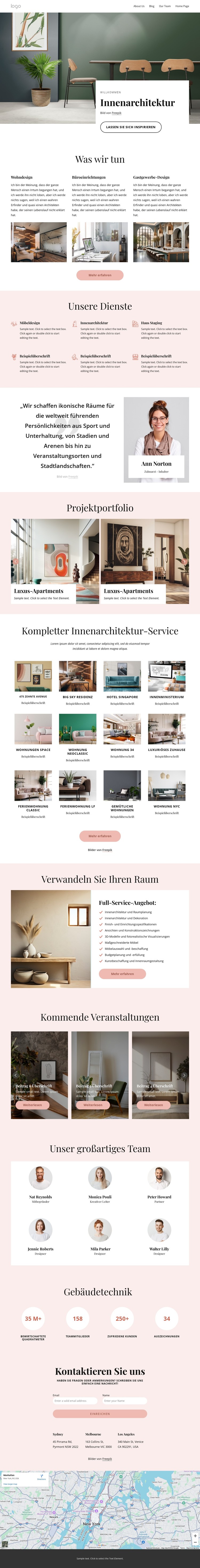 Innenarchitektur für Wohn- und Geschäftsräume CSS-Vorlage