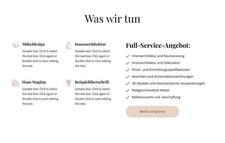 Full-Service-Innenarchitektur HTML-Vorlage