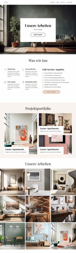 Galerie Für Innenarchitektur - Vorlagen Website-Design