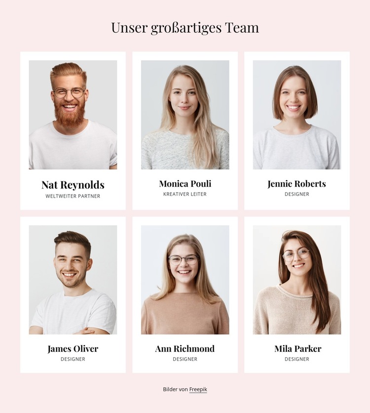 Tolle Leute bilden tolle Teams Website-Vorlage