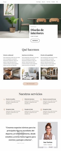 Diseño De Interiores Residenciales Y Comerciales - Website Creation HTML