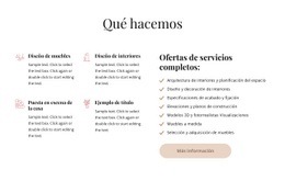 Diseño De Interiores De Servicio Completo - Página De Destino Multipropósito