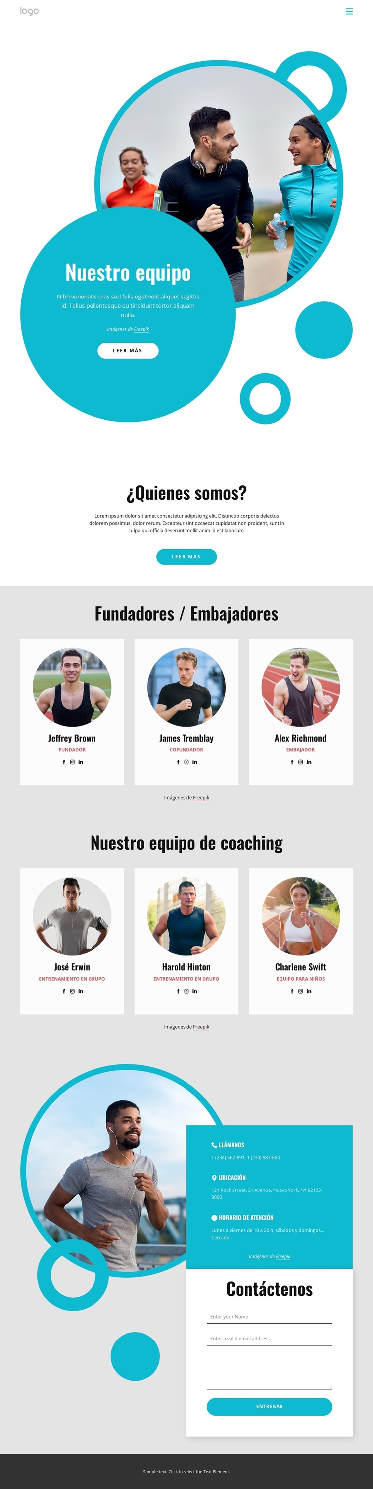 Experienced running coaches Plantilla de sitio web