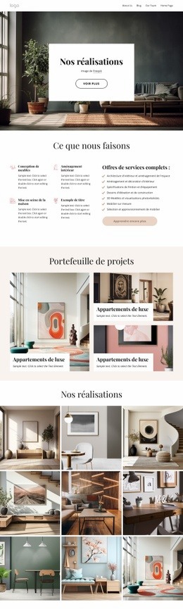 Galerie De Design D'Intérieur - Conception Web Polyvalente