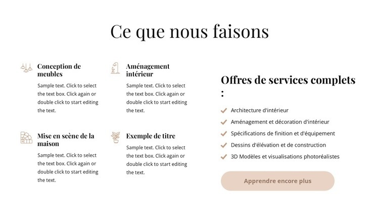 Service complet de conception d'intérieur Modèle