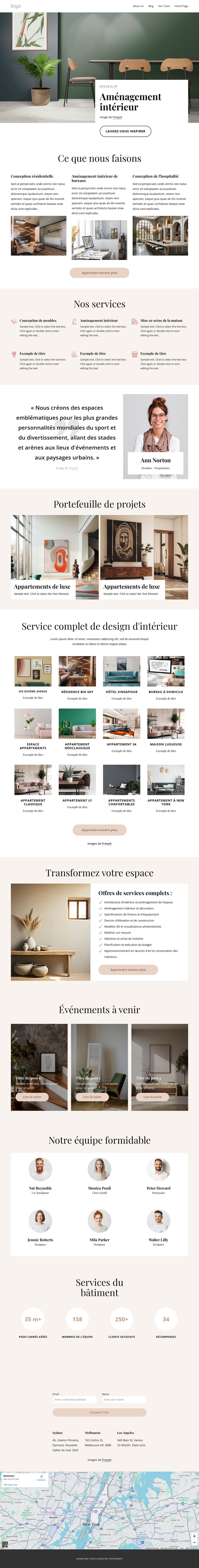 Aménagement intérieur résidentiel et commercial Thème WordPress