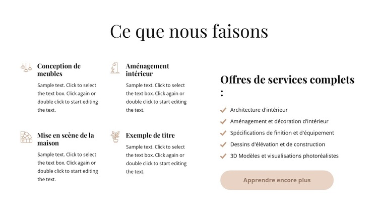 Service complet de conception d'intérieur Thème WordPress