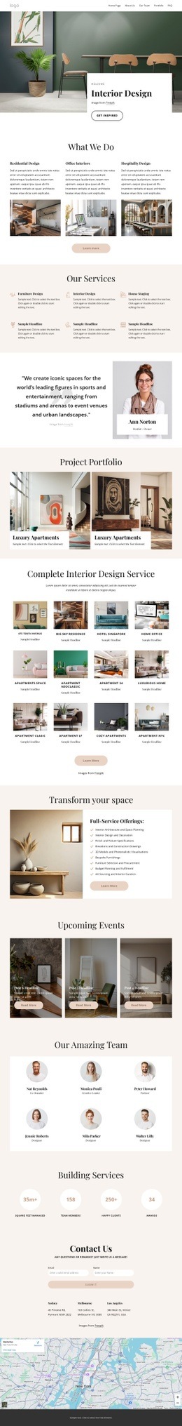 Full-service interior design - Html Code Example by Nicepage