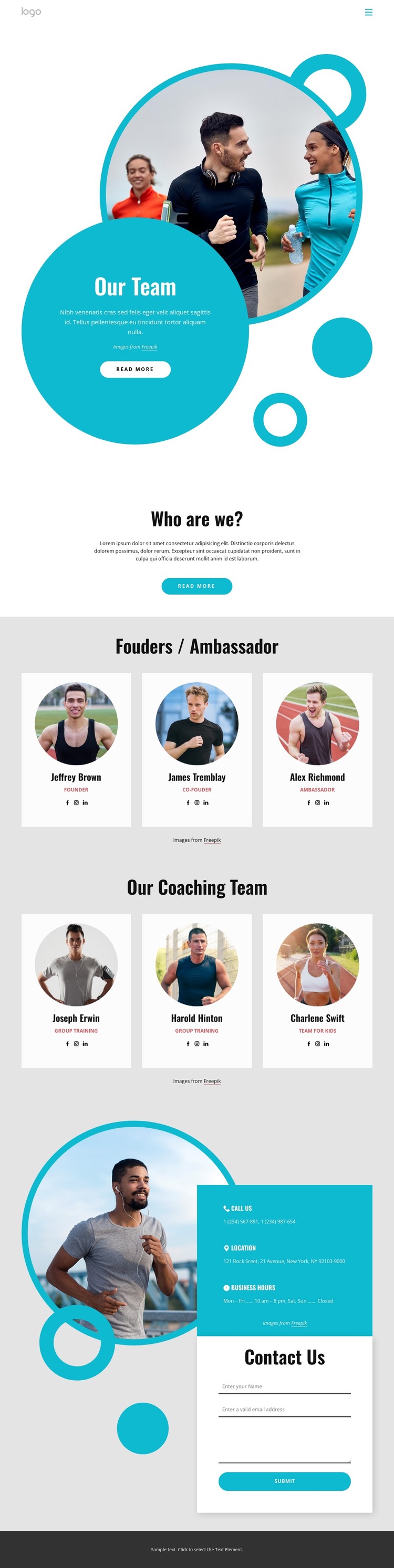 Experienced running coaches HTML Template