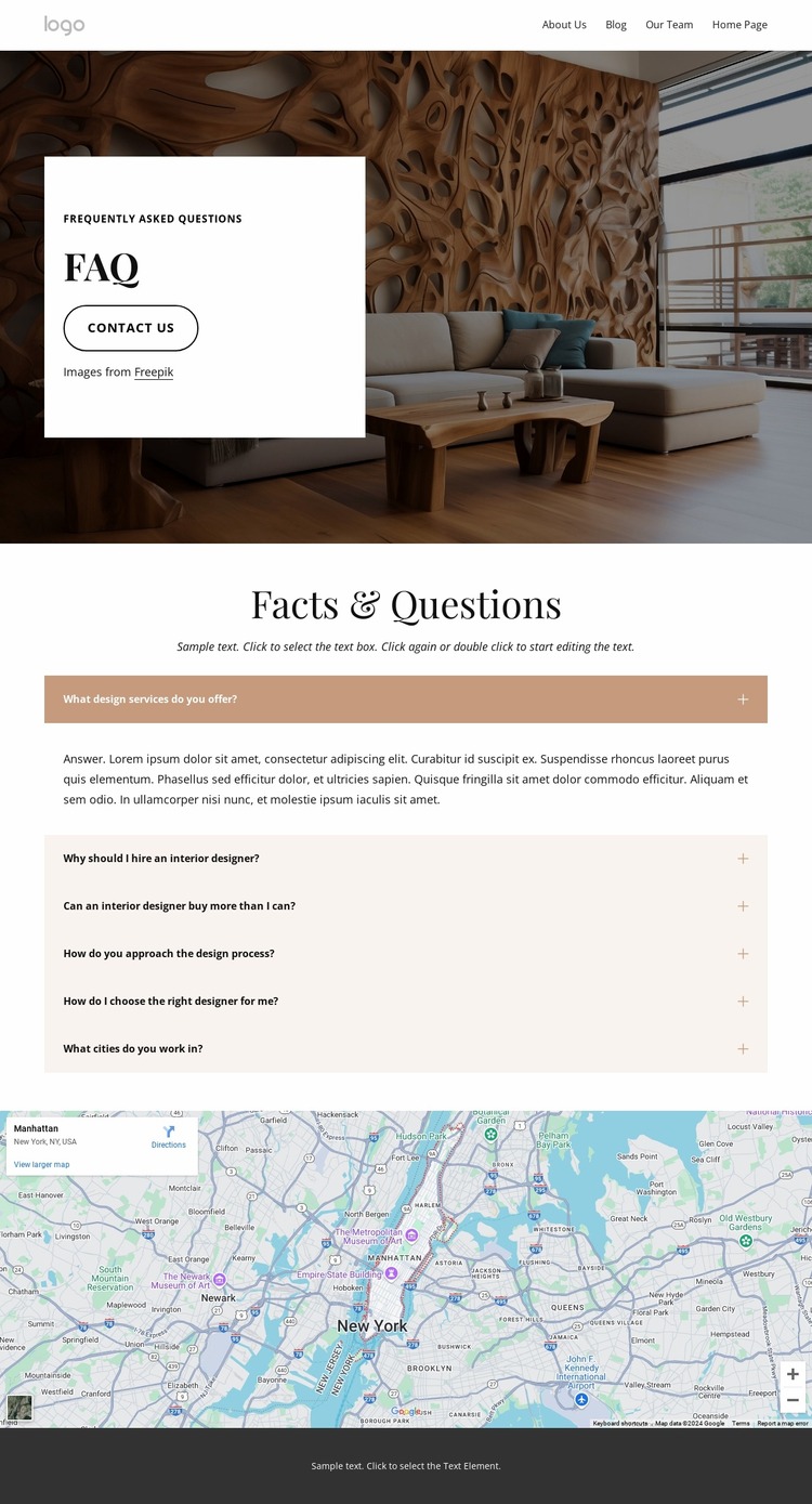 Design studio faq Html Website Builder