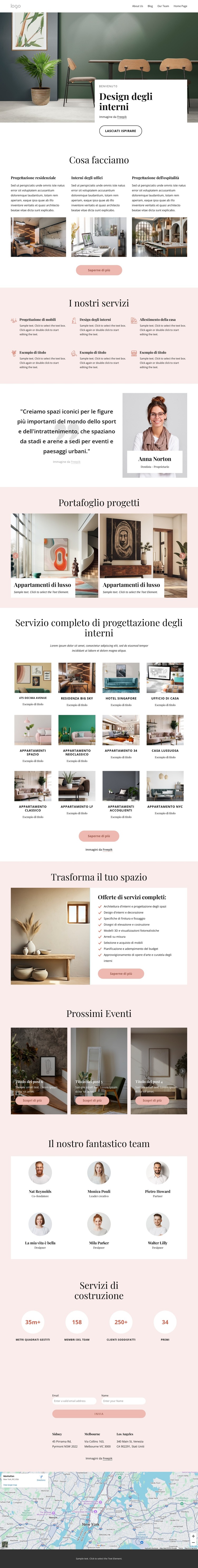 Progettazione di interni residenziali e commerciali Modello HTML