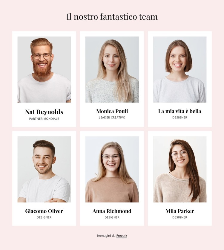 Le persone fantastiche creano team straordinari Modello HTML