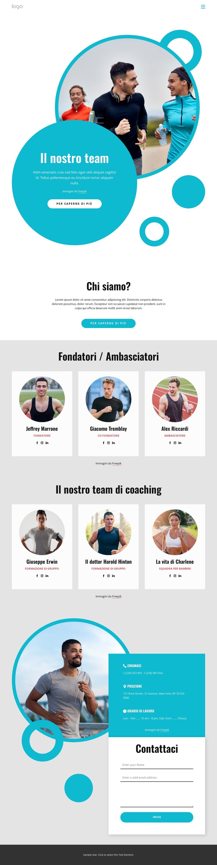 Experienced running coaches Modello di sito Web