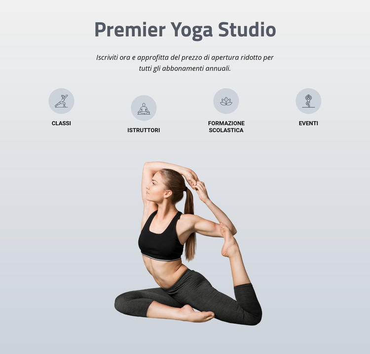 Hatha yoga salute studio Tema WordPress