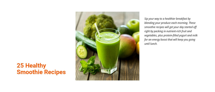 Healthy smothie recipes Joomla Page Builder