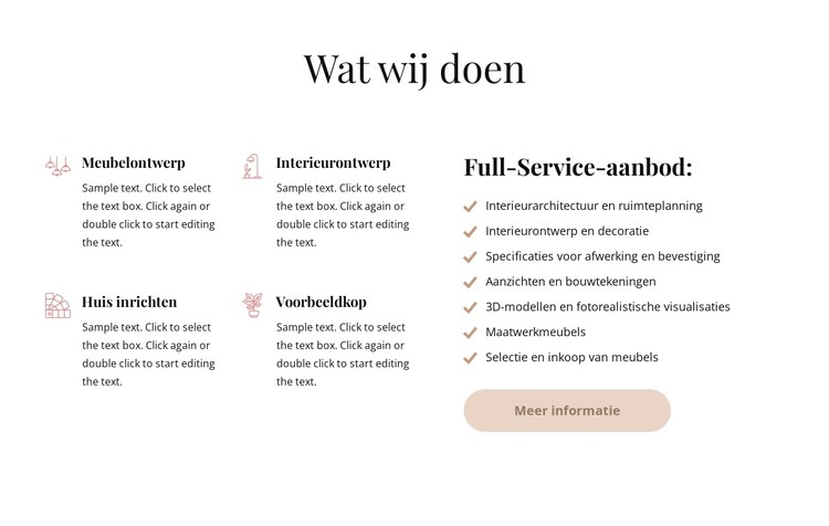 Interieurontwerp met volledige service CSS-sjabloon