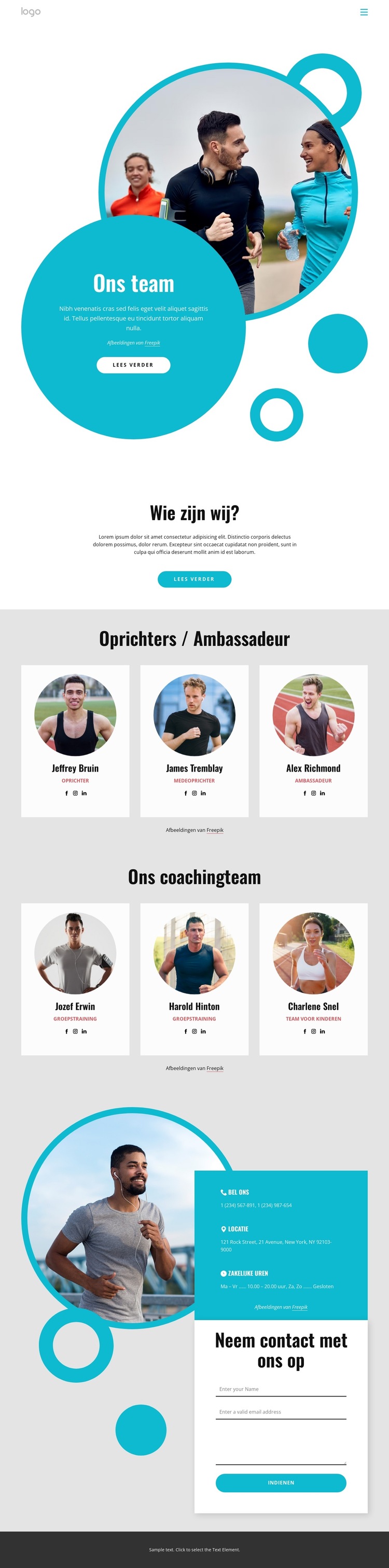 Experienced running coaches Website sjabloon