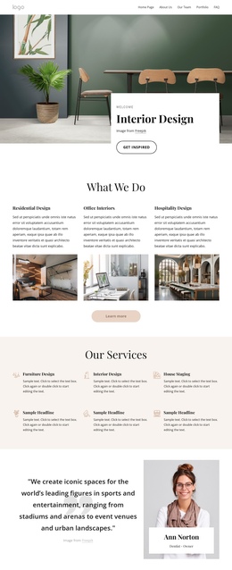 Residential & commercial interior design - One Page Template by Nicepage