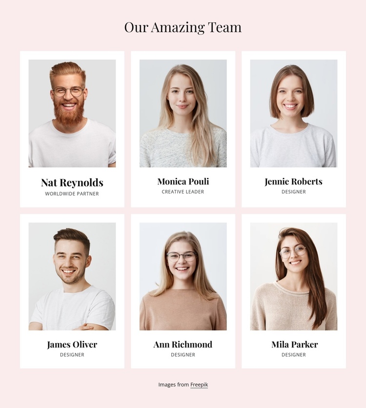 Great people make amazing teams One Page Template