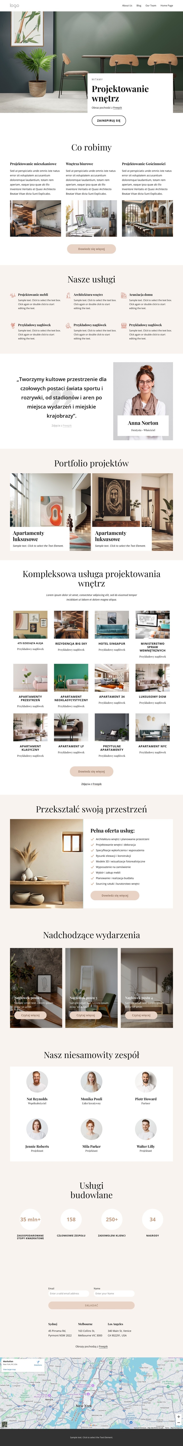 Projektowanie wnętrz mieszkalnych i komercyjnych Motyw WordPress