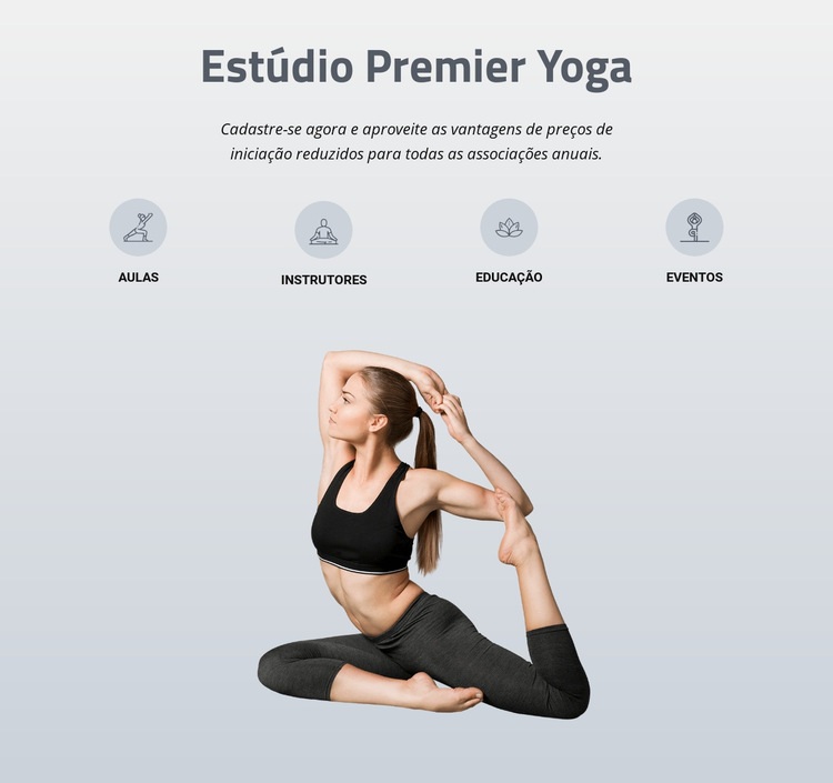 Estúdio de saúde hatha ioga Maquete do site