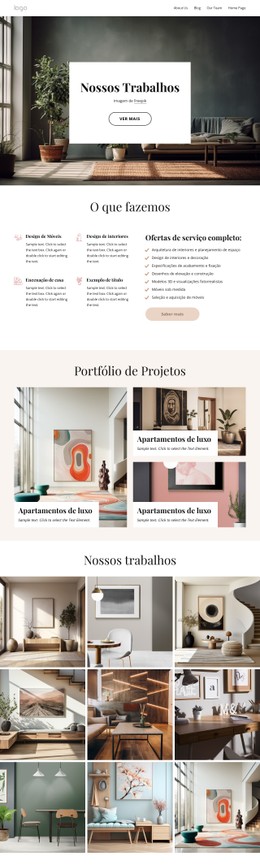 Design De Site Para Galeria De Design De Interiores