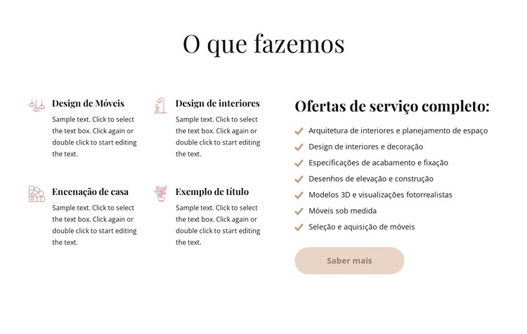 Design de interiores com serviço completo Template CSS