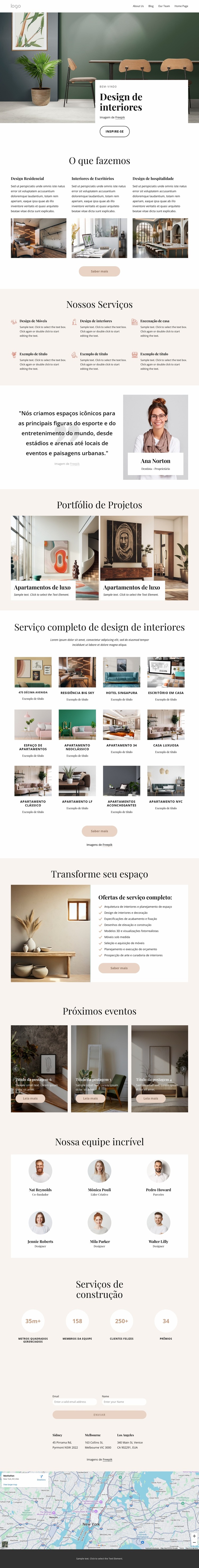 Design de interiores residenciais e comerciais Template Joomla