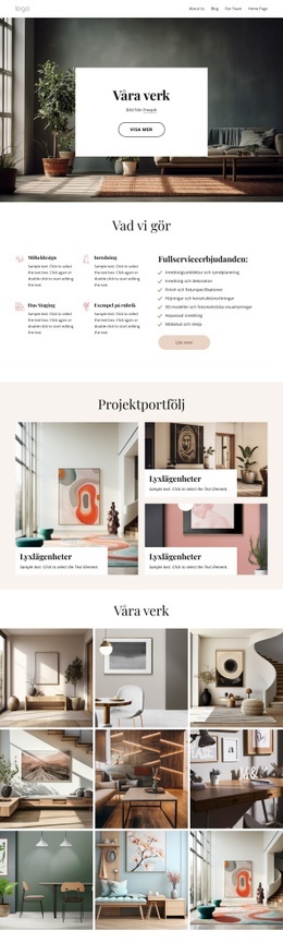 Inredningsgalleri - Mallar Webbplatsdesign