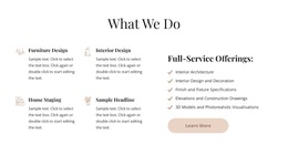 Full-service interior design - Template by Nicepage