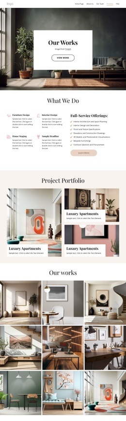Interior design gallery - Web Page Design by Nicepage