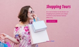 Travel Shopping Tours - Web Page Template