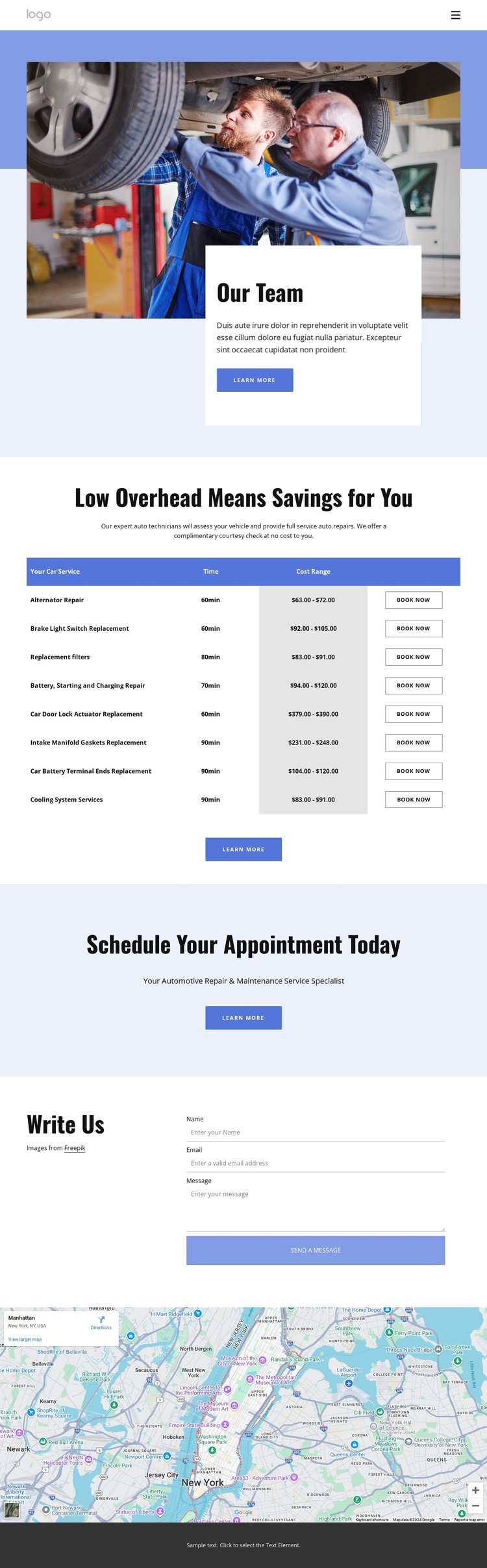 Car repair team CSS Template