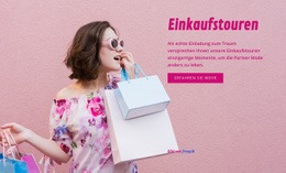 Reisen Einkaufstouren – PSD-Website-Mockup