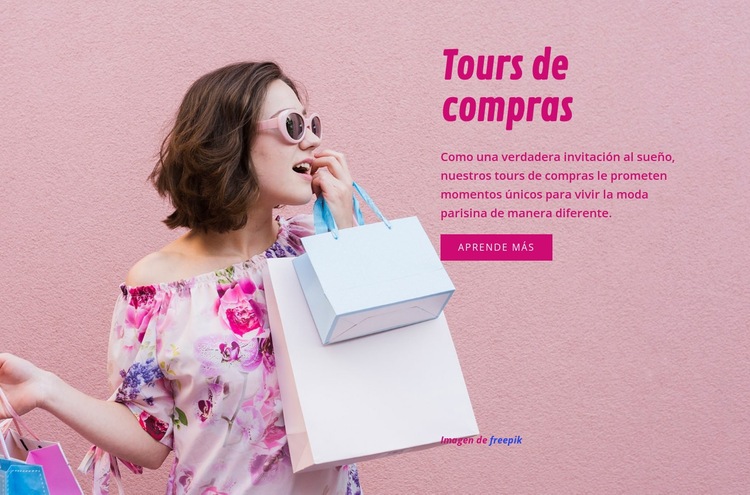 Viajes de compras tours Maqueta de sitio web