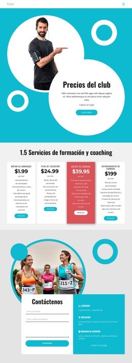 Running Club Pricing - Hermosa Página De Destino