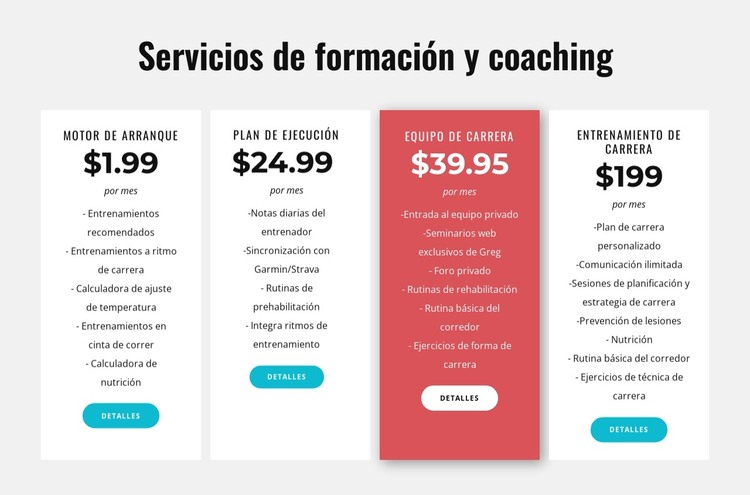 Servicios de formación y coaching Plantilla HTML