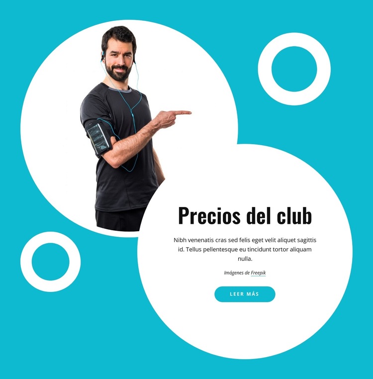 Precios de clubes deportivos Plantilla de sitio web