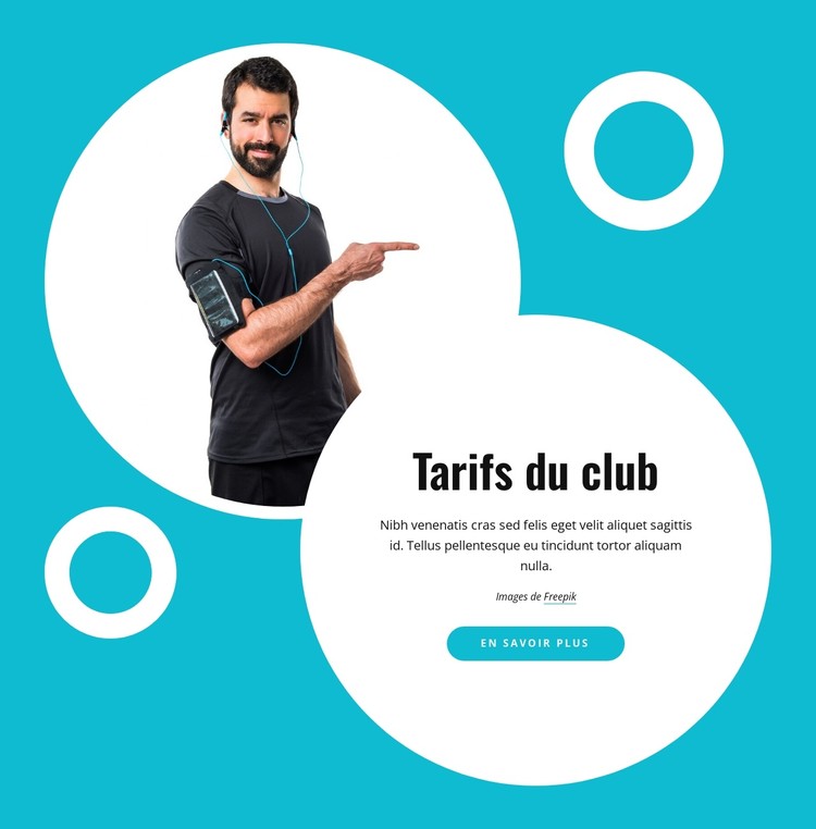 Tarifs des clubs sportifs Modèle CSS