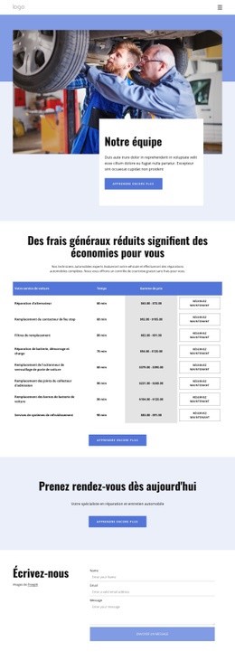 Car Repair Team – Modèle Vierge HTML5