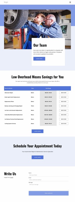 Car Repair Team Html Website Builder