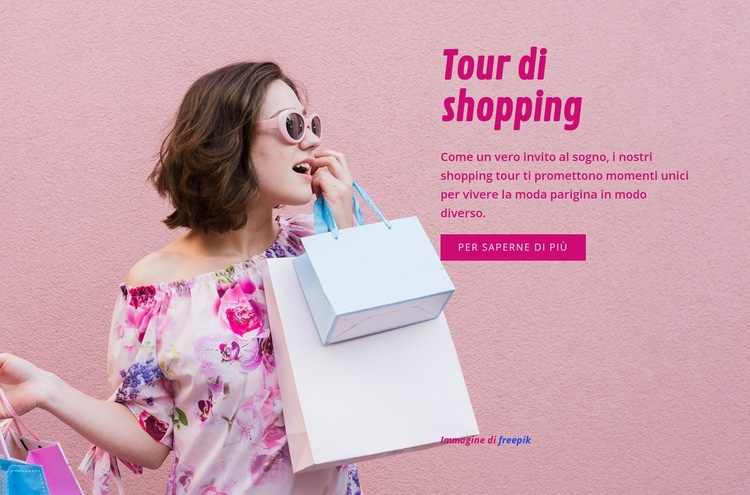 Shopping tour di viaggio Costruttore di siti web HTML