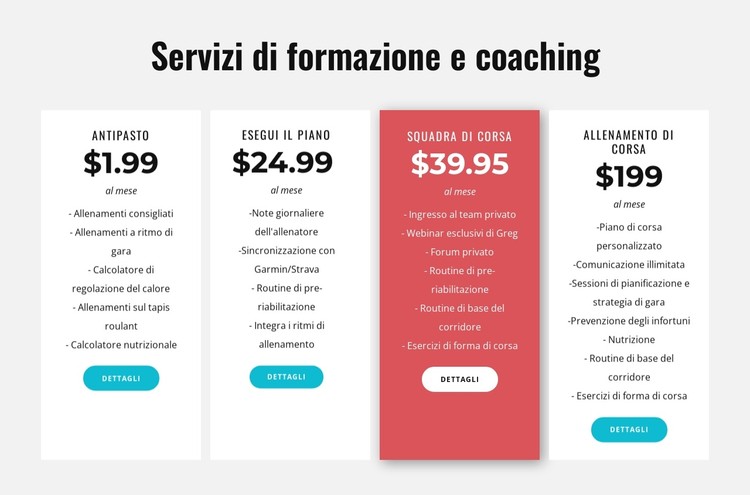 Servizi di formazione e coaching Modello CSS