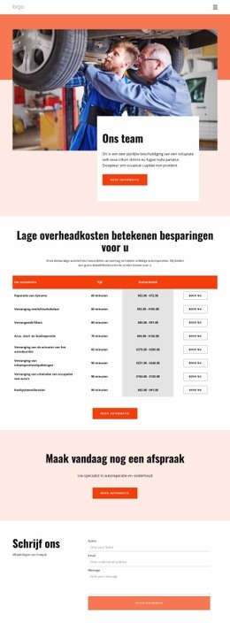 Car Repair Team - Mockup-Sjabloon Voor Webpagina'S