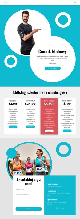 Running Club Pricing - Podstawowy Szablon HTML