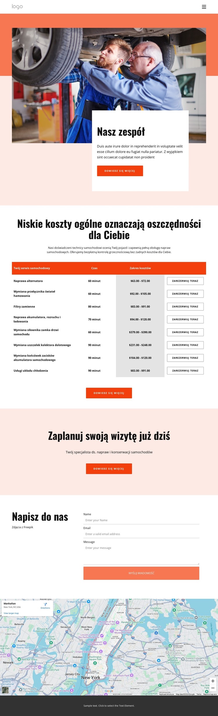 Car repair team Szablon HTML