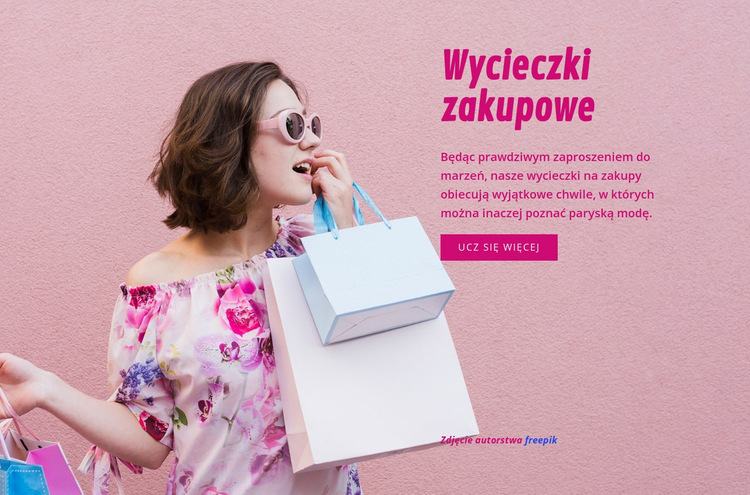 Podróże na zakupy Szablon witryny sieci Web