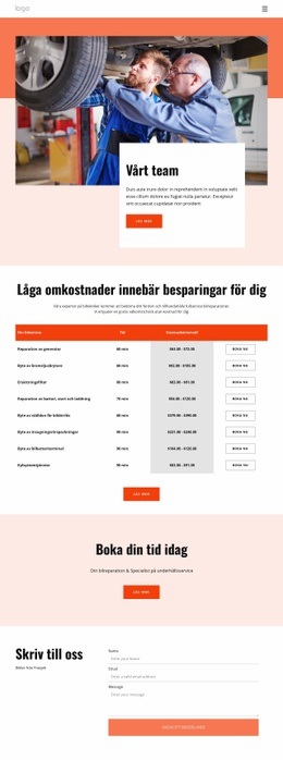 Car Repair Team - Gratis Nedladdning WordPress-Tema